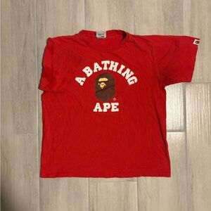 Bape Red Short Sleeve Tee